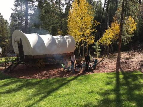 Whispering Pines Covered Wagon Resort In Utah Lets You Glamp In Style