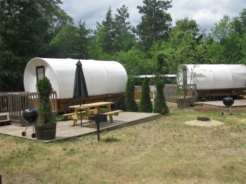 Channel Your Inner Pioneer When You Spend The Night At This Covered Wagon Campground In Lodi, Wisconsin