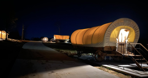 Channel Your Inner Pioneer When You Spend The Night At This Covered Wagon Campground In Shreveport, Louisiana