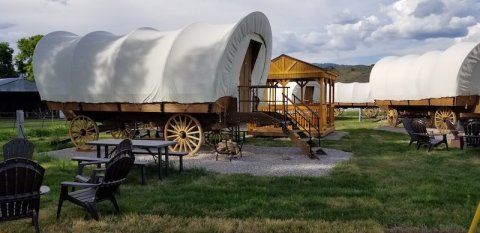 Channel Your Inner Pioneer When You Spend The Night At This Covered Wagon Campground In Idaho