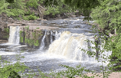 Presque Isle Falls Loop Is A Beginner-Friendly Waterfall Trail In Michigan That's Great For A Family Hike