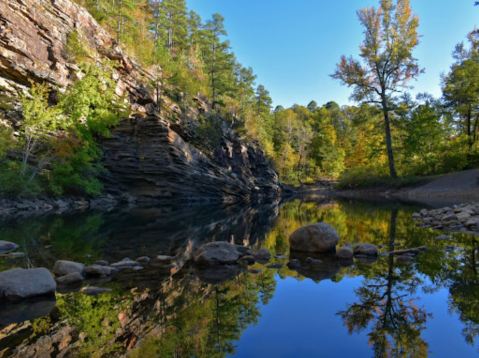 Visit Jack Creek In Arkansas, A Hidden Gem Beach That Has Its Very Own Cliff Jumping Bluffs