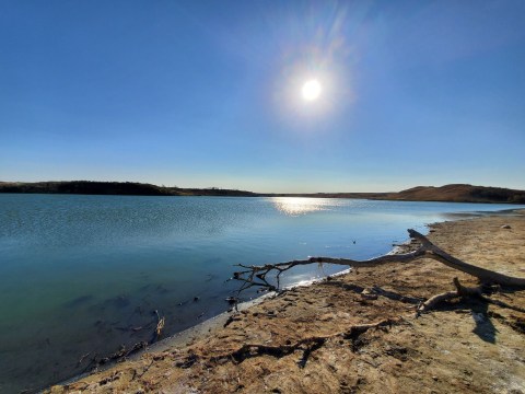 Take A Boardwalk Trail Through The Wetlands Of Harmon Lake In North Dakota