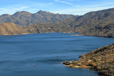 Wade In The Refreshing Waters On The Scenic Beach At Silverwood Lake In Southern California