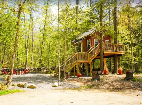 The Treehouse at Plummer Shores Is A House In New Hampshire Where You Can Spend The Night