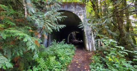 The Creepiest Hike In Washington Takes You Through The Ruins Of An Abandoned Railroad Tunnel