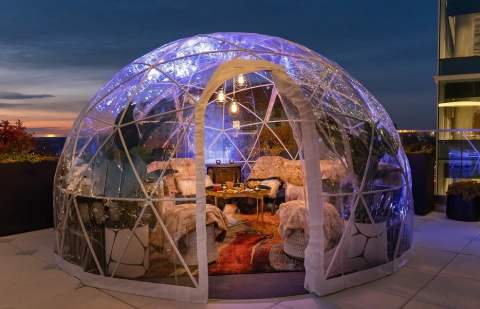 Stay Warm And Cozy This Season At Hip Flask, A Rooftop Igloo Bar In Maryland