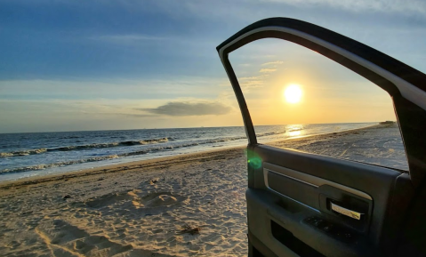 You Can Drive Right Up To The Beach At Rutherford Beach in Louisiana