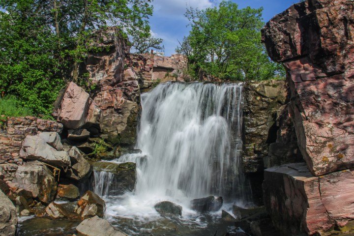 Waterfall at Pipestone National Monument.