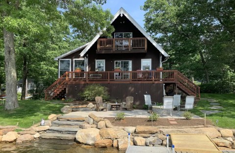 Get Away From It All At This Lake House On A Private Peninsula In Massachusetts