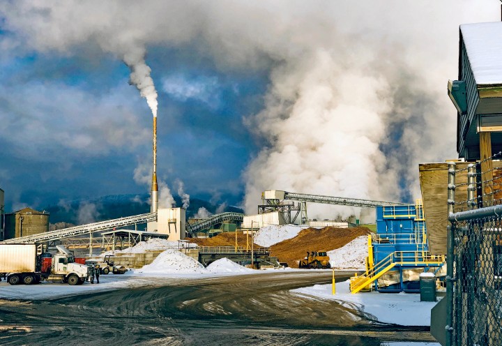 Smoke coming from Rumford mill