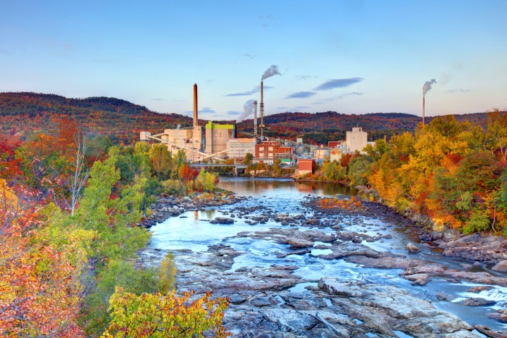 Rumford Paper Mill in fall