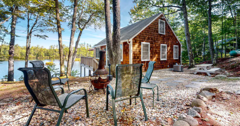 Stay Overnight In This Charming Cottage Just Steps From A Pond In New Hampshire