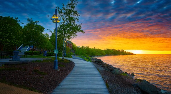 Sunrise at North Shore of Lake Superior, taken at the Lake walk Canal Park Duluth Minnesota