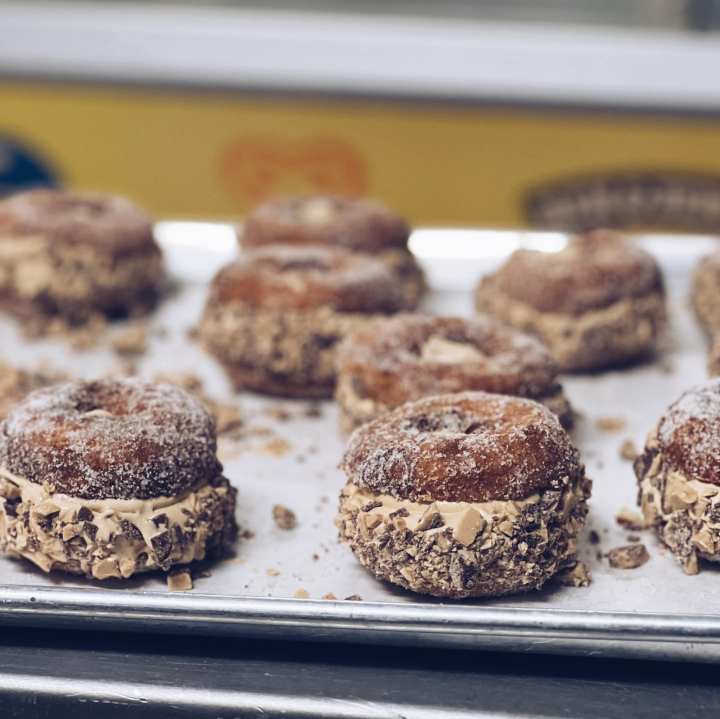 donut ice cream sandwiches