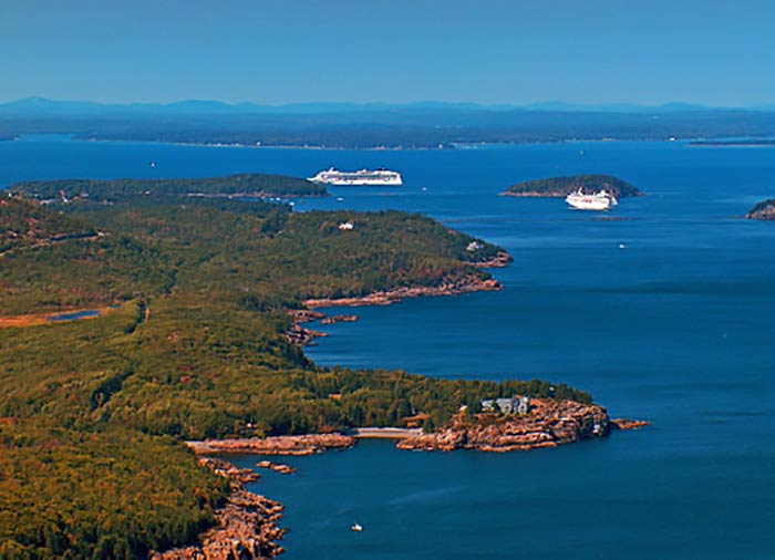 Aerial view Mount Desert Isle