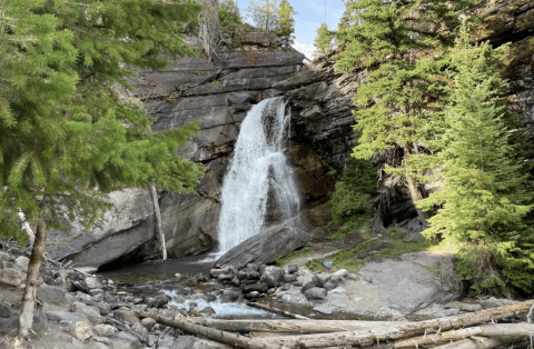 The Montana Trail With A Bridge, Waterfall, And Lake You Just Can't Beat