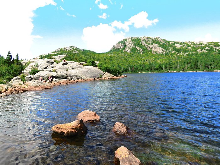 rocky shore of webb lake maine