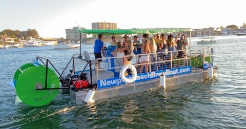 This Bicycle-Powered Brew Boat In Southern California Is A One-Of-A-Kind Summer Adventure