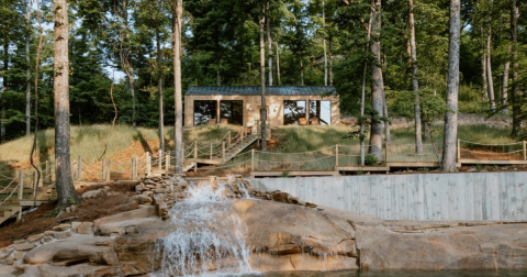 A Bali-Inspired Getaway In Ohio, These Bungalows In Hocking Hills Have Private Waterfalls And Natural Swimming Ponds