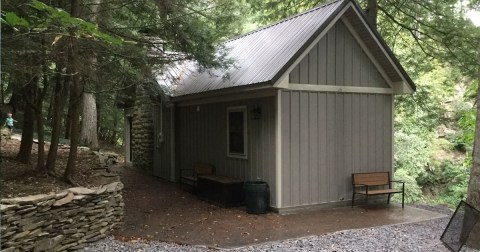 A Rustic Getaway In New York, This Cabin Is Next To Waterfalls And Hiking Trails