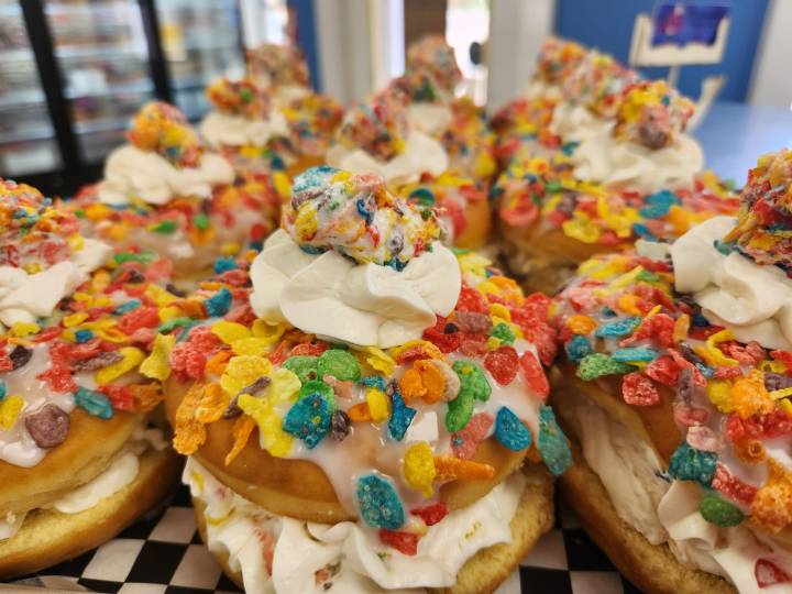 Fruit Pebble donut at Katherine's Bakery