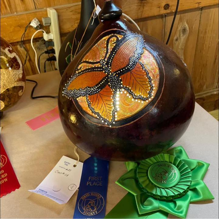 Hand-painted gourd art