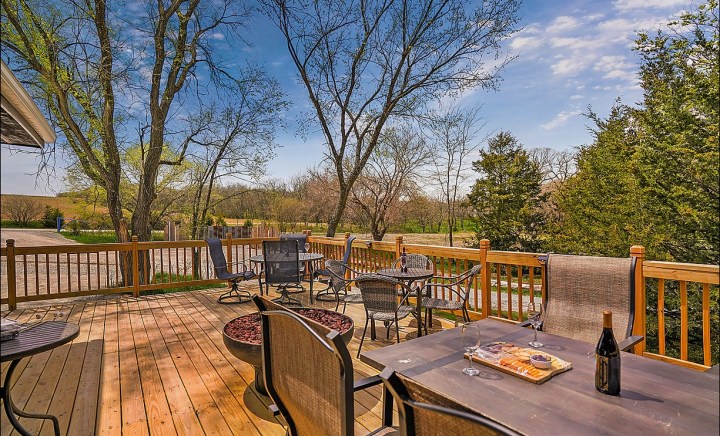 Outdoor glamping deck