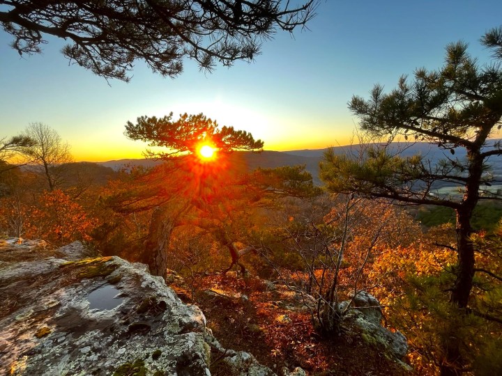 fall foliage hike in Arkansas