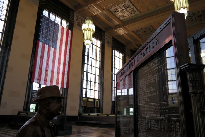 Train station statue