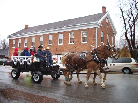 European holiday market in Bishop Hill, Illinois