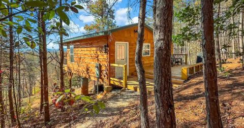 Enjoy The 180-View Of Hickory Nut Mountain Range At This Luxury Treehouse In North Carolina