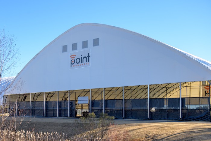 Covered court at the pickleball facility in Opelika, Alabama