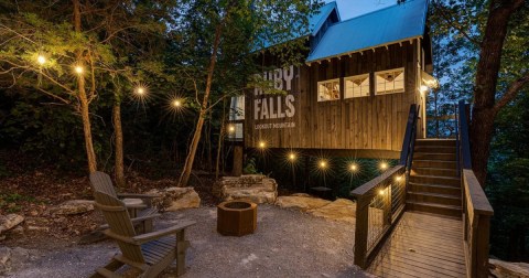 Sleep Among The Trees In A Mountain Top Treehouse Above Tennessee’s Tallest Underground Waterfall