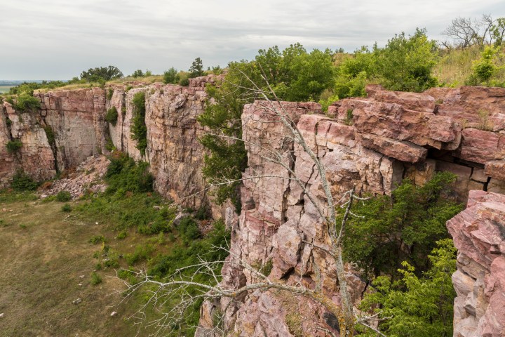 A scenic cliff landscape that was once a rock quarry.